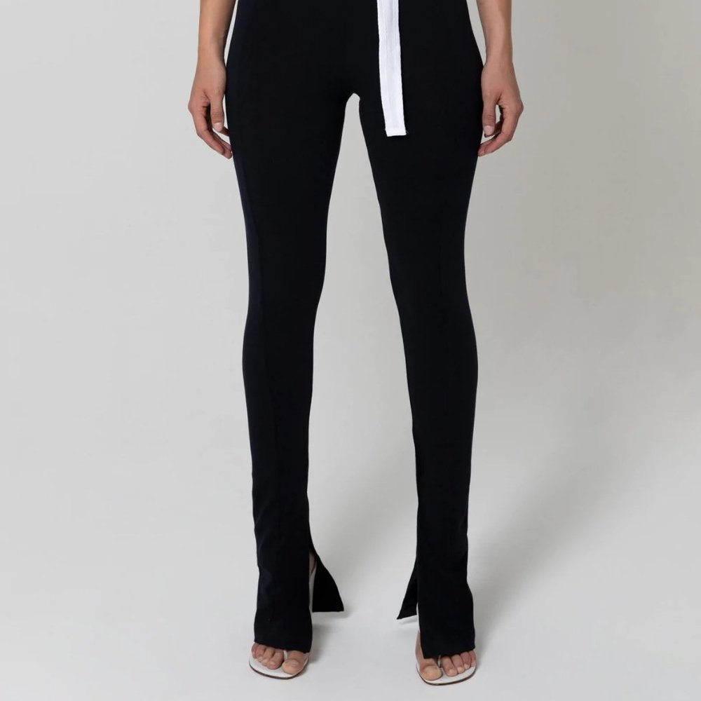 EB Denim Split Hem Leggings | Black | Medium